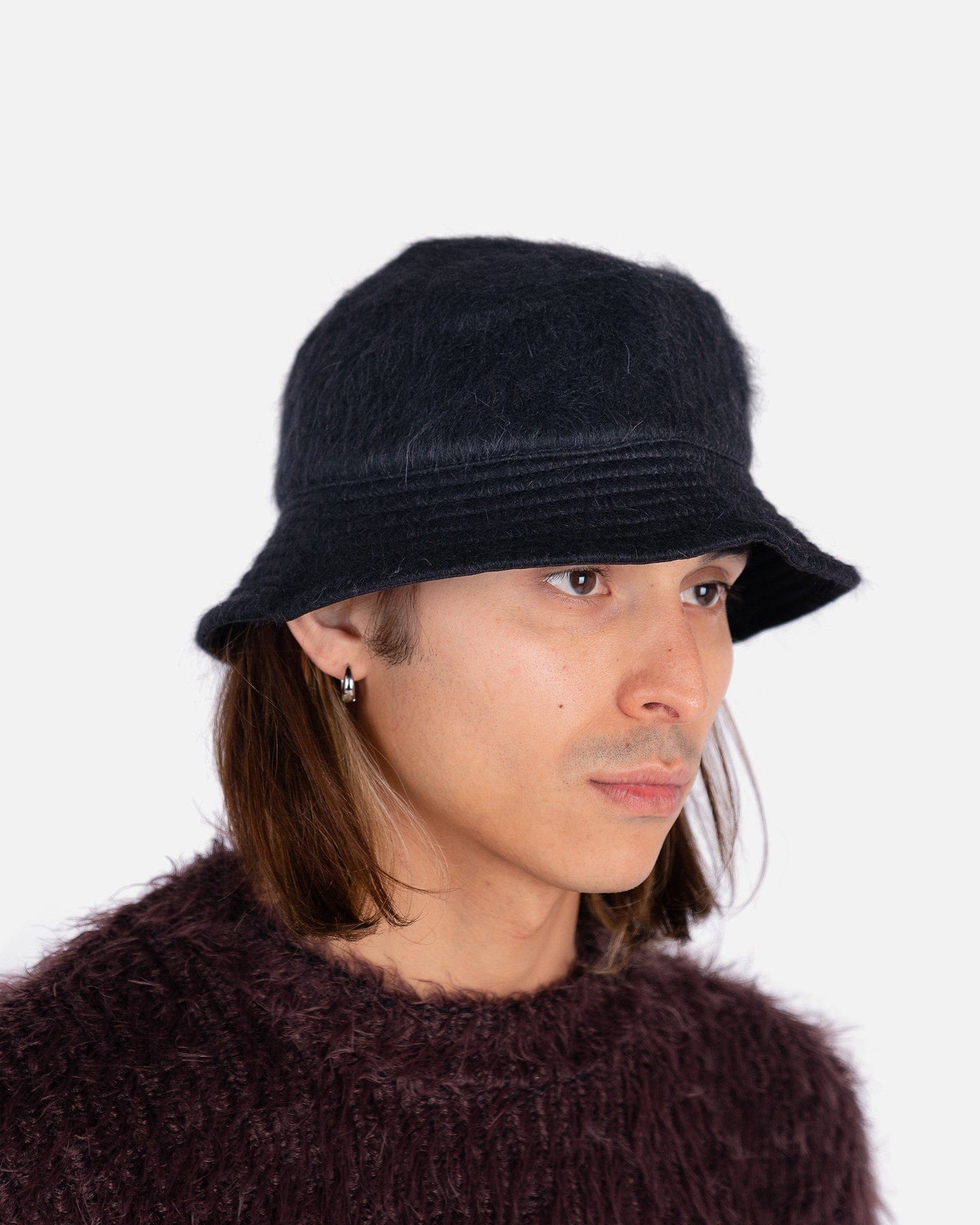 Bucket Hat in Black Mohair – SVRN