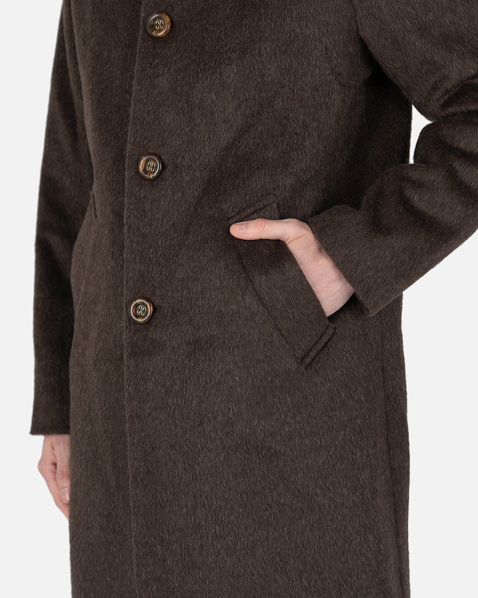 Esco Coat in Brown Mohair