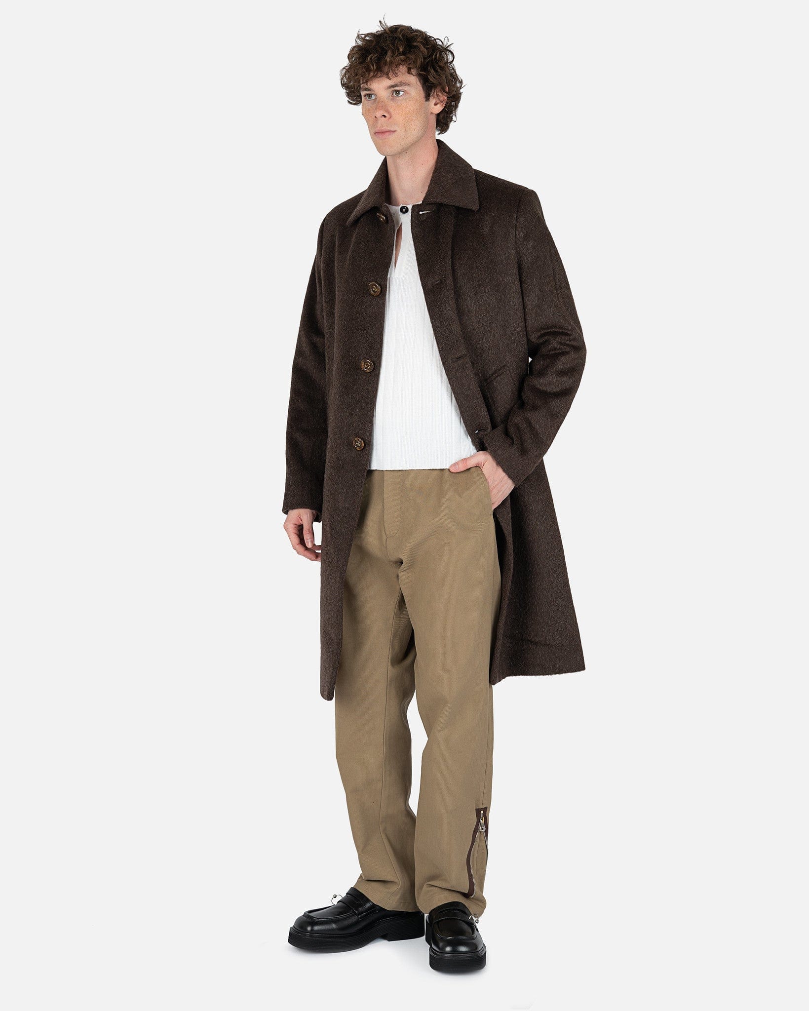 Esco Coat in Brown Mohair – SVRN