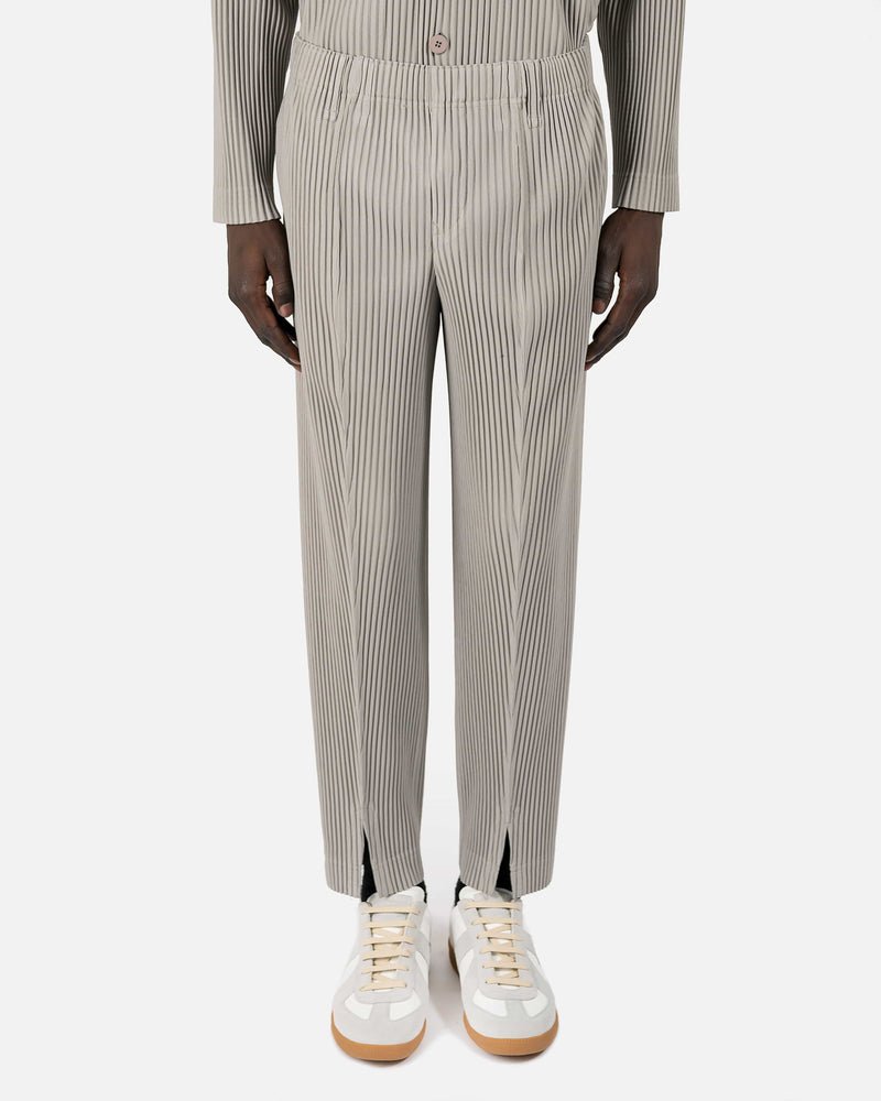 Tailored Pleats 1 Pants in Silver Grey